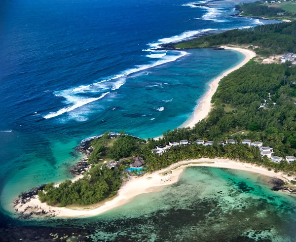 Ile De Deux Cocos вид с воздуха на Маврикий — стоковое фото