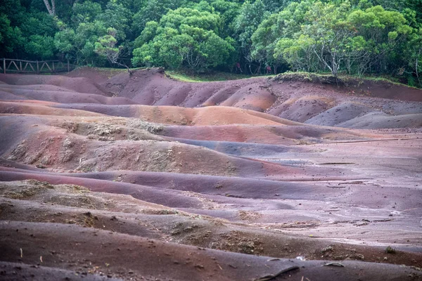 Sju färgade jorden på Chamarel, Mauritius island — Stockfoto