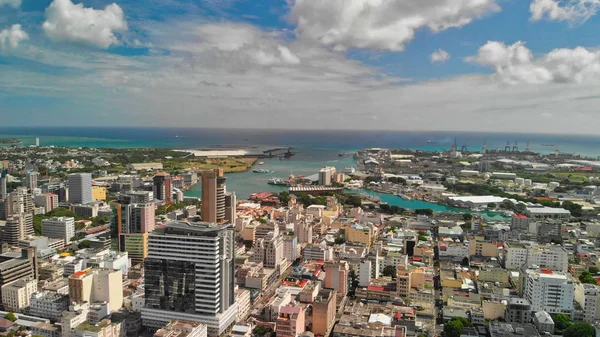 Aerial view of Port Louis in Mauritus — Stock Photo, Image