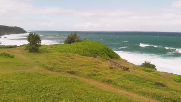 Spokojny Materiał Pięknym Wybrzeżu Morza Skalistego Koncepcja Wakacji Letnich — Wideo stockowe