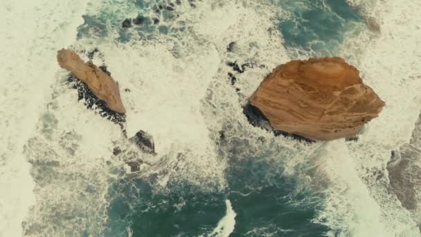 Images Aériennes Pittoresques Douze Apôtres Rochers Victoria Australie — Video