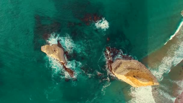 Images Aériennes Pittoresques Douze Apôtres Rochers Victoria Australie — Video