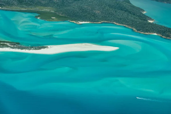 Widok z lotu ptaka na piękną plażę Whitehaven na Wyspach Whitsunday — Zdjęcie stockowe