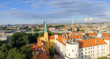 Riga Skyline, Letonya 'nın inanılmaz hava manzarası.