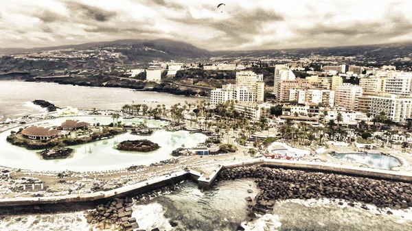 Luchtfoto van Garachico zwembaden in Tenerife — Stockfoto