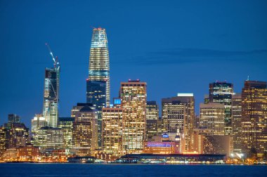 San Francisco güzel gece skyine, Kaliforniya