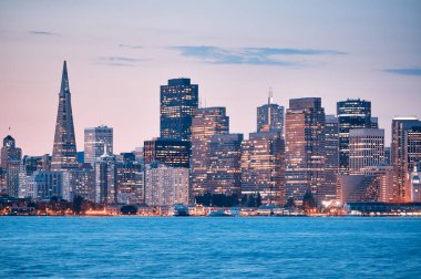 San Francisco güzel gece skyine, Kaliforniya