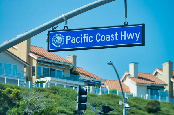 Pacific Coast Highway Street Skylt Kalifornien — Stockfoto
