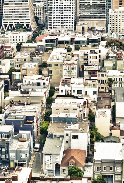 Letecký Výhled Sanfranciskou Strmou Ulici Panorama — Stock fotografie
