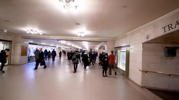 New York City November 2018 Helyiek Turisták Séta Grand Central — Stock videók