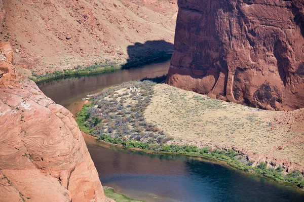 Colorado River bending along Horseshoe Bend, Arizona. Détail sur — Photo