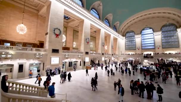 Nowy Jork Listopada 2018 Miejscowi Turyści Spacerują Głównym Dworcu Grand — Wideo stockowe