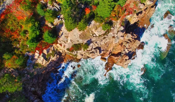 Parque Nacional Acadia desde un punto de vista alto en la temporada de follaje, Ma —  Fotos de Stock