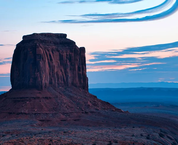 Monument Valley o wschodzie słońca, widok z lotu ptaka — Zdjęcie stockowe