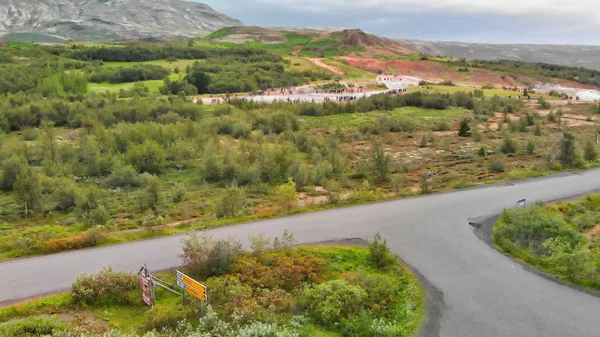 Road to Geysir geyser, Iceland — Stock Photo, Image