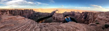 Panoramic view of Horseshoe Bend and Colorado River, USA clipart