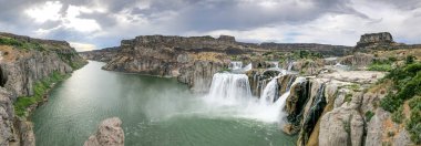 Shoshone Şelaleleri'nin panoramik havadan görünümü, Idaho
