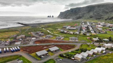Bir drone vik I Myrdal kıyı şeridihavadan görünümü