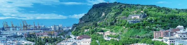 BARCELONA - MAY 13, 2018: Aerial view of Montjuic Mountain. Barc — Stock Photo, Image