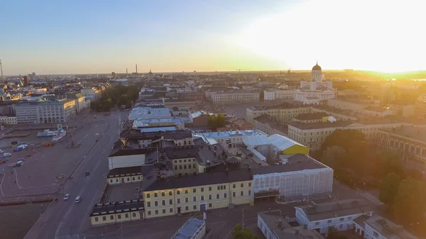 Vista aérea do porto de Helsínquia e paisagem urbana no verão, Finlândia — Fotografia de Stock