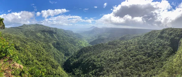 Vista aérea panorámica del bosque tropical en un día soleado — Foto de Stock