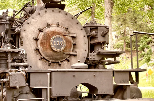 KEYSTONE, SD - 4 de julho de 2019: Trem 1880 no centro de Black Hills — Fotografia de Stock