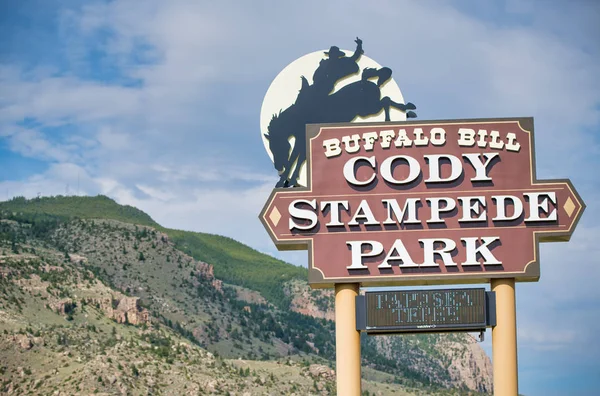 CODY, WY - JULY 6, 2019: Cody Stampede Park entrance. This is a — 图库照片