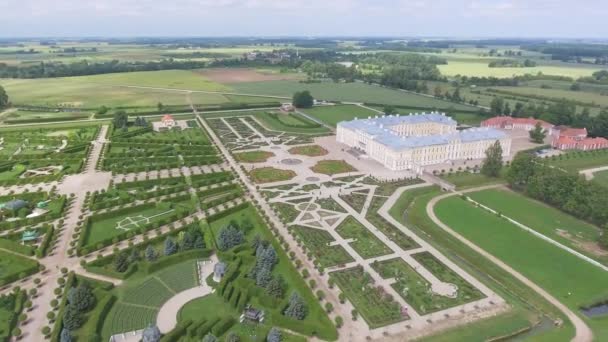 Vue Aérienne Beau Paysage Château Jardin — Video