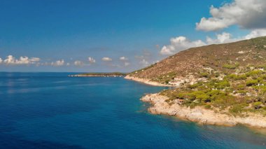 Cavoli Plajı, Elba Adası. Güzel co panoramik havadan görünümü