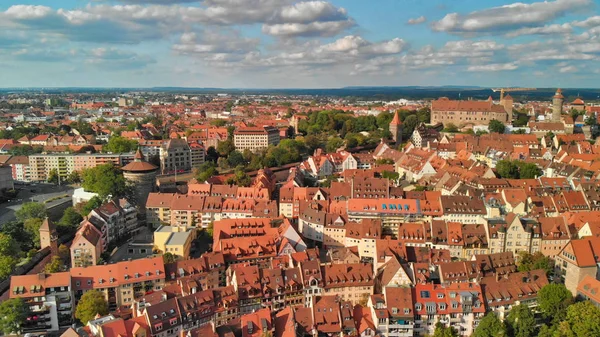 Nürnberg, Tyskland. Drönarvy från en utsiktspunkt en — Stockfoto