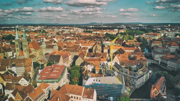 Nürnberg, Németország. Drone légifelvétel kilátás a kilátópontról a — Stock Fotó