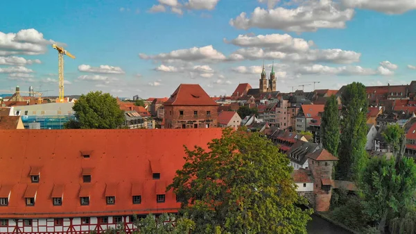 Nürnberg, Almanya. Bir bakış açısından drone havadan görünümü bir — Stok fotoğraf