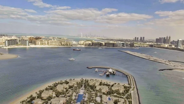 Widok z lotu ptaka na Dubaj Palm Jumeirah, Dubaj, Zjednoczone Emiraty EMI — Zdjęcie stockowe