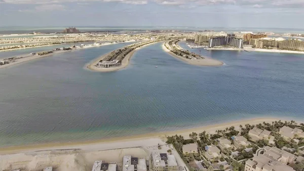 Widok z lotu ptaka na Dubaj Palm Jumeirah, Dubaj, Zjednoczone Emiraty EMI — Zdjęcie stockowe