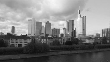 Frankfurt am Main Skyline 'ın hava görüntüleri