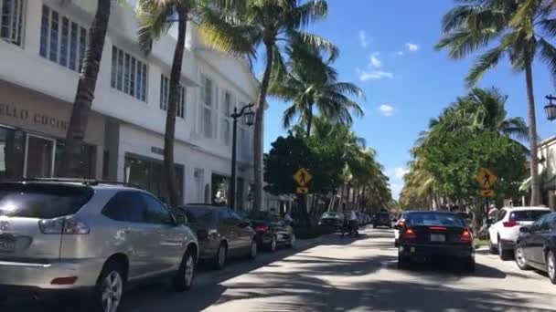 Beelden Van Weg Miami Stad Zonnige Dag — Stockvideo