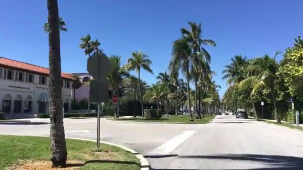 Pov Beelden Van Auto Rijden Miami City Street — Stockvideo