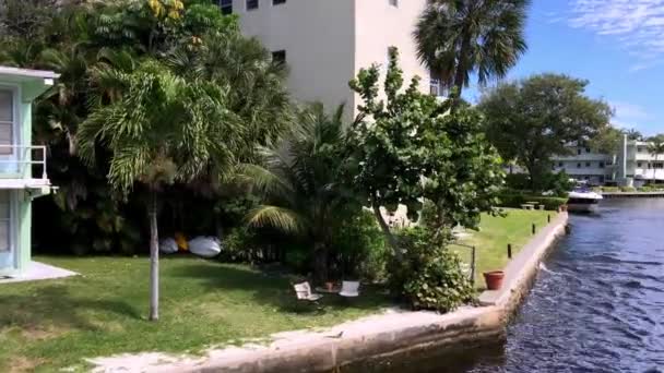 Imagini Bărci Canal Miami Sua — Videoclip de stoc