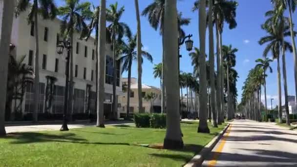 Filmaufnahmen Von Der Straße Der Stadt Miami Sonnigen Tagen — Stockvideo