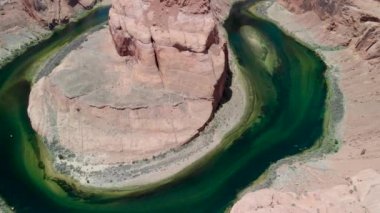 Horseshoe Bend, Page Arizona, Usa 'nın hava görüntüleri.