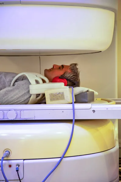 Man Undergoing Open Mri Scan Hospital — Stock Photo, Image