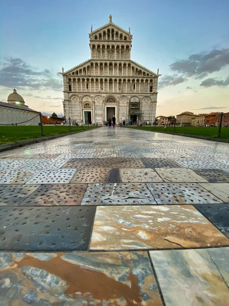 Cathedral of Pisa at sunset, Field of Miracles, Tuscany, Italy — Stok fotoğraf