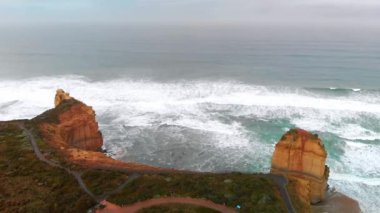 güzel dalgalı deniz in manzara görüntüleri