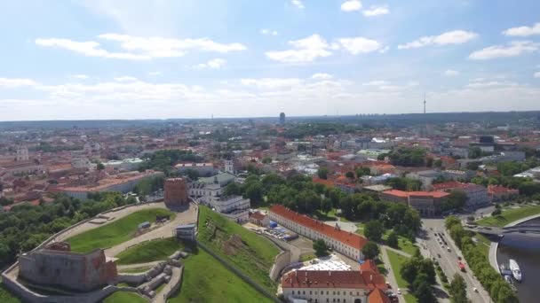 Aerial Footage Old City Sunny Day — 비디오