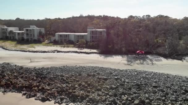 Bela Vista Aérea Driftwood Beach Jekyll Island — Vídeo de Stock