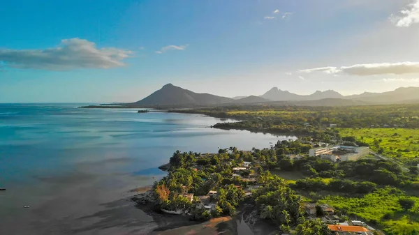 Niesamowity Widok Lotu Ptaka Wyspę Mauritius Afryka — Zdjęcie stockowe
