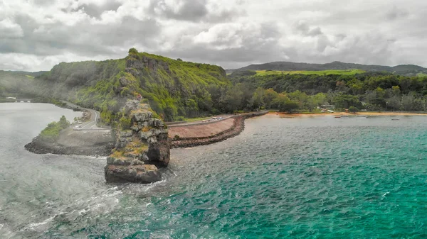 Captain Matthew Flinders Monument Mauritius Aerial View Drone Cloudy Day — Stock Photo, Image