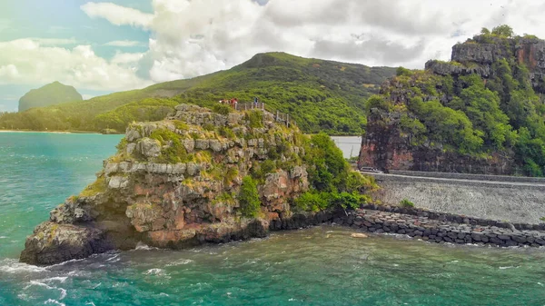 Maconde Uitkijkpunt Baie Cap Mauritius Eiland Afrika Luchtfoto Van Drone — Stockfoto