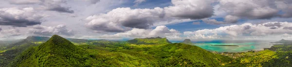 Flygfoto Över Morne Beach Och Mauritius Kust Solig Dag — Stockfoto