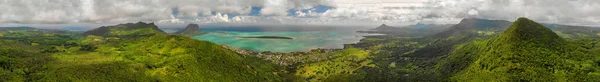 Flygfoto Över Morne Beach Och Mauritius Kust Solig Dag — Stockfoto